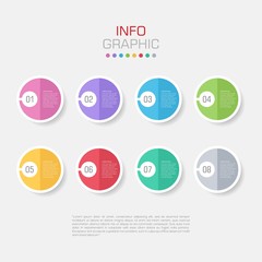 Business data visualization. Infographic element with icons and options or steps. Can be used for process, presentation, diagram, workflow layout, info graph, web design. Vector business template.