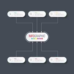 Business data visualization. Infographic element with icons and options or steps. Can be used for process, presentation, diagram, workflow layout, info graph, web design. Vector business template.
