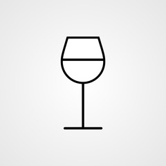 The wineglass icon. Flat Vector illustration