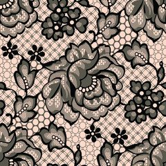 Vector Floral Romantic Lace Seamless Pattern