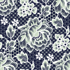 Vector Floral Romantic Lace Seamless Pattern