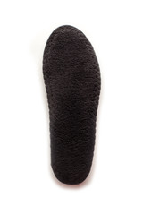 Isolated orthopedic insole on a white background. Treatment and prevention of flat feet and foot diseases. Foot care, comfort for the feet. Wear comfortable shoes. Medical insoles.