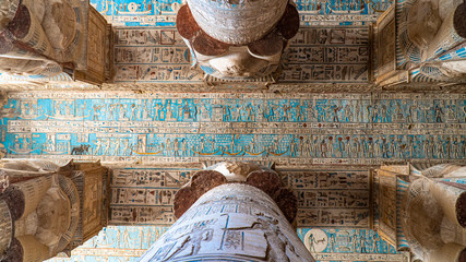 Dendera temple or Temple of Hathor. Egypt. Dendera, Denderah, is a small town in Egypt. Dendera...