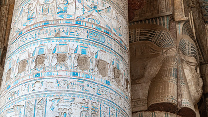 Dendera temple or Temple of Hathor. Egypt. Dendera, Denderah, is a small town in Egypt. Dendera Temple complex, one of the best-preserved temple sites from ancient Upper Egypt.
