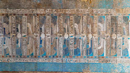 Dendera temple or Temple of Hathor. Egypt. Dendera, Denderah, is a small town in Egypt. Dendera...