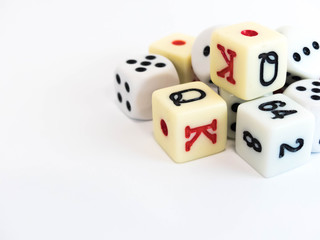 Let's play a Dice- Game on white background