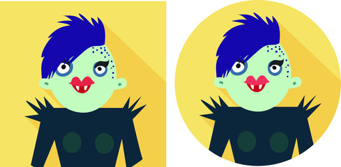 Hipster Halloween Flat Avatar