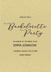 Bachelorette party hand written calligraphy vector invitation card