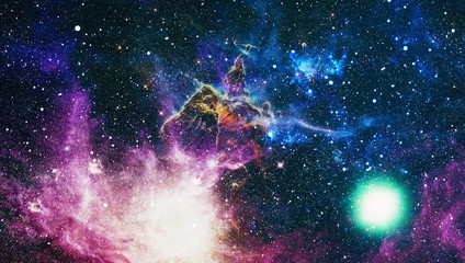 Space background with red nebula and stars. High quality space background. Elements of this image...