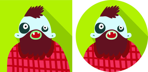 Hipster Halloween Flat Avatar