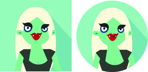 Hipster Halloween Flat Avatar