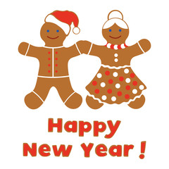 Christmas, New Year 2020 Gingerbread man Vector