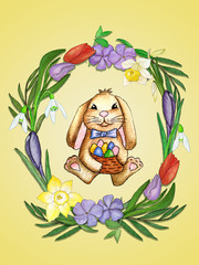 Easter card with a rabbit