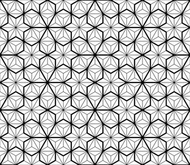 Seamless traditional Japanese geometric ornament .Black and white.