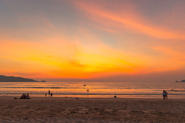scenery sunset at Patong beach,Phuket,Thailand.