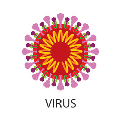 Virus. Coronavirus inside structure vector illustration. Part of set. 