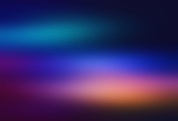 Abstract blue gradient background. Dedocused orange lights wallpaper. Soft color modern backdrop. Template for design.