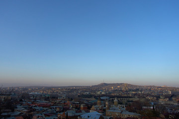 Fototapeta na wymiar aerial view of Tbilisi