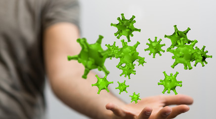 Coronavirus or Flu virus - Microbiology And Virology Concept.