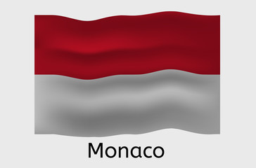 Monaco country flag icon, Monacan flag vector illustration, Monegasque
