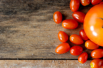Fototapeta na wymiar Group of red tomato big and small size