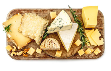 Top view of cheese plate