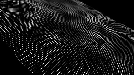 Technology background. Abstract digital wave of particles. Futuristic point wave. 3D rendering.