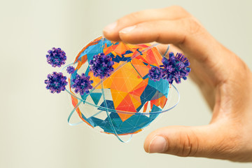 Coronavirus or Flu virus - Microbiology And Virology Concept.