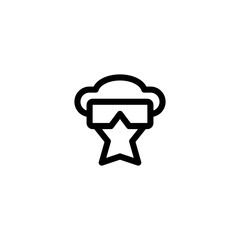 Cloud Server Rating Star Icon, Logo, Vector