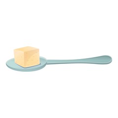 Sugar spoon icon. Cartoon of sugar spoon vector icon for web design isolated on white background
