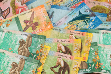Costa rica money, colones banknotes