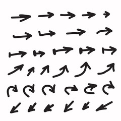 Arrows icons vector hand drawn editable set