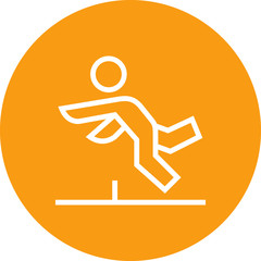 Person Tripping Over Obstacle Outline Icon