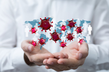 Coronavirus or Flu virus - Microbiology And Virology Concept.