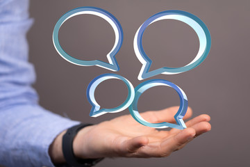 Fototapeta premium speech bubbles. People Chatting. Vector illustration of a communication concept, relating to feedback