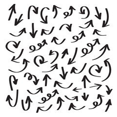 Arrows icons vector hand drawn editable set