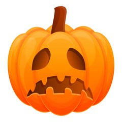 Jack sad pumpkin icon. Cartoon of jack sad pumpkin vector icon for web design isolated on white background