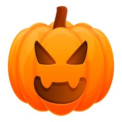 Dark pumpkin icon. Cartoon of dark pumpkin vector icon for web design isolated on white background