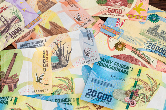 Madagascar money / ariary banknotes 