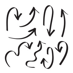Arrows icons vector hand drawn editable set