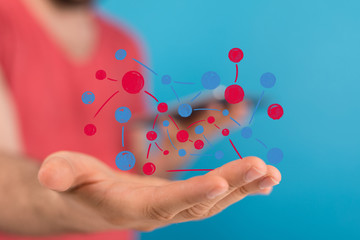 team work connection digital concept .