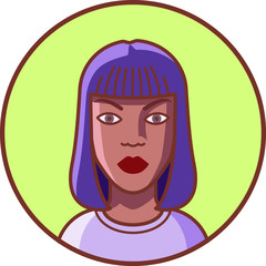 Female Avatar - Colored Line