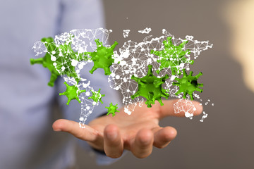 COVID-19 Business Finance Crisis Concept. Coronavirus Danger Pandemic. Global stress of world .