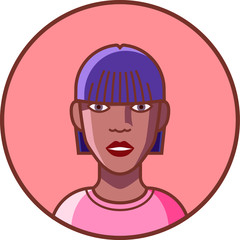 Female Avatar - Colored Line