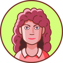 Female Avatar - Colored Line