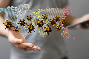 epidemic coronavirus 2019-nCoV, Novel Coronavirus Alert outbreak . Virus Covid 19-NCP. Spread of...