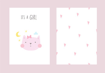 Baby Shower card design. Cute hand drawn . vector print