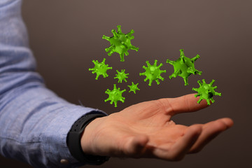 contagious coronavirus pandemic, dangerous virus outbreak 3d.
