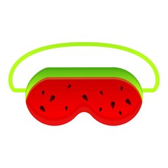 Watermelon print sleeping mask icon. Cartoon of watermelon print sleeping mask vector icon for web design isolated on white background