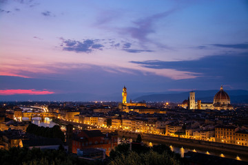 Fototapeta premium Florenz am Abend, Toskana, Italien